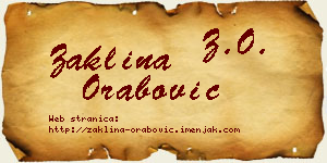 Žaklina Orabović vizit kartica